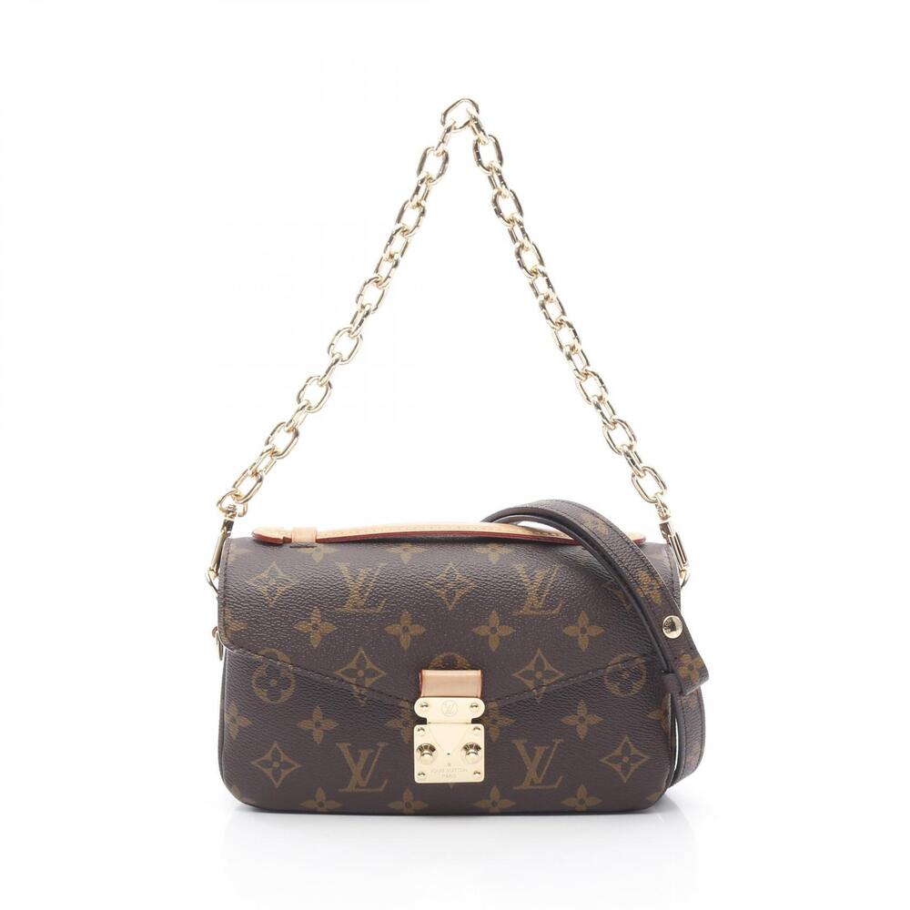 Louis Vuitton Pochette Metis Ew Top Handle Bag Canvas Leather Monogram Brown